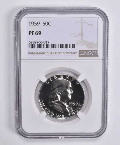 PF69 1959 フランクリン ハーフダラー 50セント NGC ブラウン Lbl