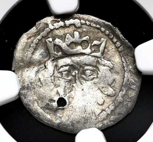 アイルランド。エドワード4世（1471-1483年）。銀貨1ペニー。リチャード3世への過渡期、NGCファイン 139,150円