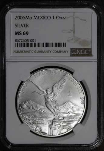 2006-Mo (MS69) 1 オンス シルバー メキシコ リベルタ オンザ NGC - 重要な日付