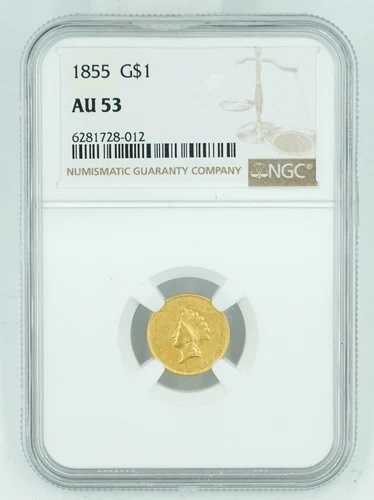 1855 NGC AU53 金貨