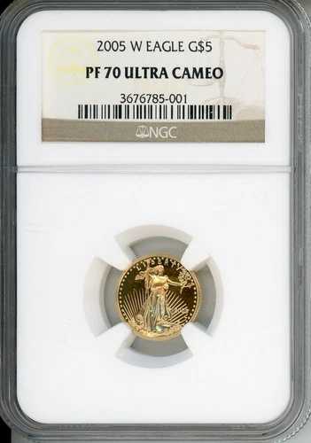 2005-W 5ドル金貨 イーグル金貨 1/10オンス G$5 NGC PF70 PF-70 プルーフ PR70 カメオ