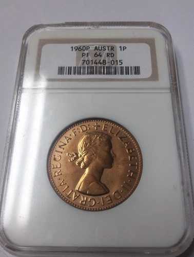 希少 1960年 オーストラリア プルーフ 1ペニー NGC PF64 RD