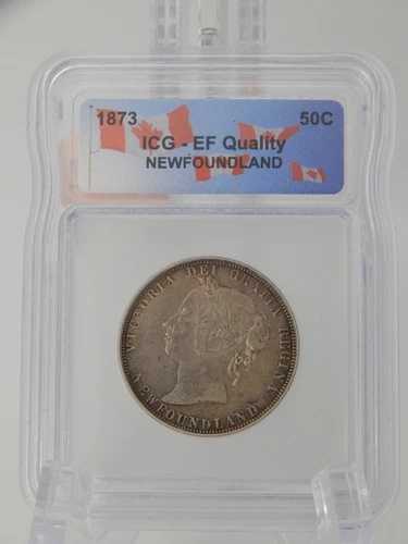 1873年カナダ50セント硬貨 - ハーフドル硬貨 - ICGグレードEF品質 (BT812)