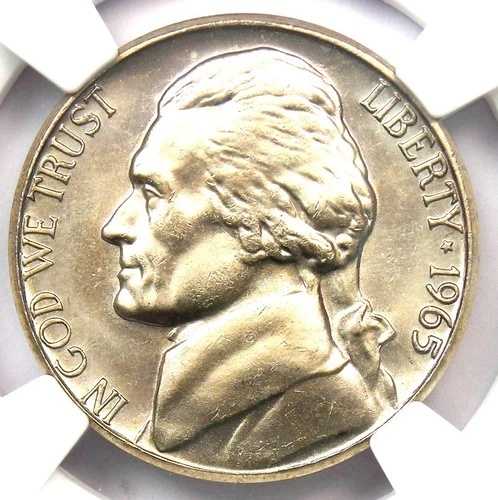 1965年ジェファーソン・ニッケル5セントコイン - NGC MS67+ レアプラスグレード - 1,000ドル相当