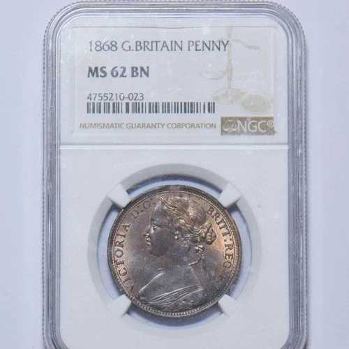 1868年 ペニー（NGC MS 62 BN） - ビクトリア英国ブロンズコイン - 素晴らしい