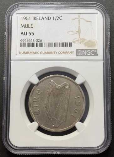 1961年 アイルランド ハーフクラウン ミュール エラーコイン NGC AU55 105,050円