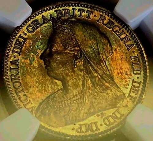 1893年 イギリス シックスペンス ヴィクトリア女王 ベールヘッド NGC PF63 イギリス 6d 105,050円
