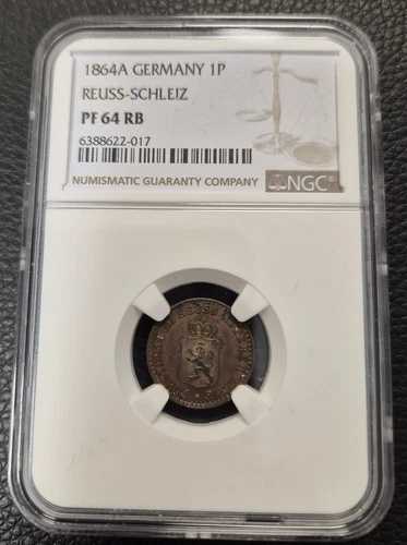 ロイス オールドライン 1 ペニッヒ 1864 NGC PR64RB プルーフ PP トップポップ 1/0 nswleipzig｜WORLD RESOURCE【QUEEN店】