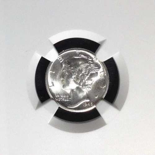 1945-D マーキュリー銀貨 10セント硬貨 ~ NGC MS 67+ FB ~ フルバンド ~ 希少 ~ ~ ブラストホワイト ~|WORLD RESOURCE【QUEEN店】