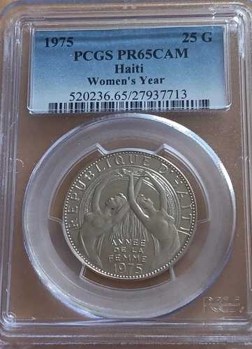 PCGS PR65CAM - 1975年 ハイチ 女性年 - 25グールド シルバー プルーフコイン