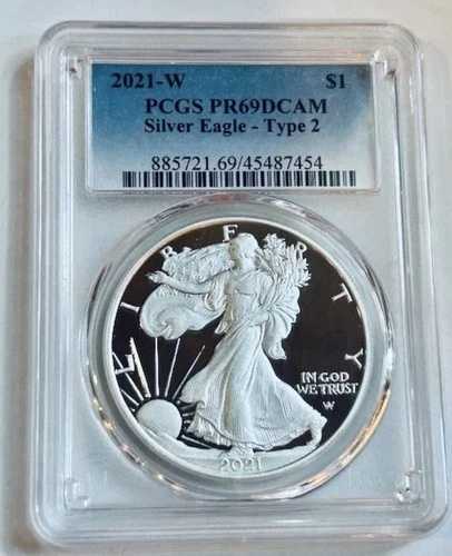 2021 W アメリカン シルバー イーグル PCGS PR69DCAM タイプ2 米国造幣局 1ドル 47,520円