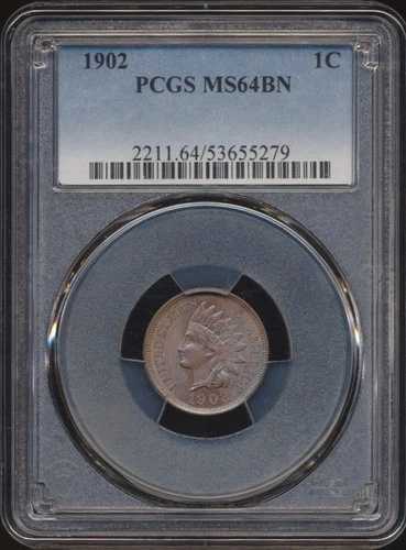 1902年 インディアンヘッド セント PCGS MS 64 BN **トーニング**