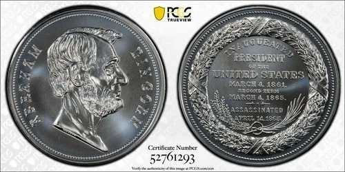 (2023) エイブラハム・リンカーン大統領銀メダル PCGS ゴールド ShieMS69 マット仕上げ