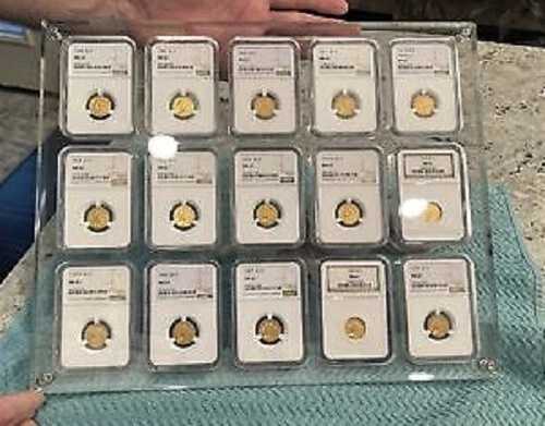 15グリッドアクリルディスプレイフレームスラブショーケース収納ボックス（NGC/PCGSコインホルダー用）