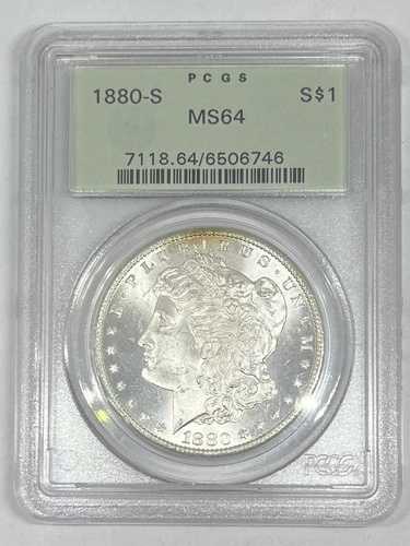 1880-S モルガン銀貨 PCGS MS64 第2世代 グリーンラベル