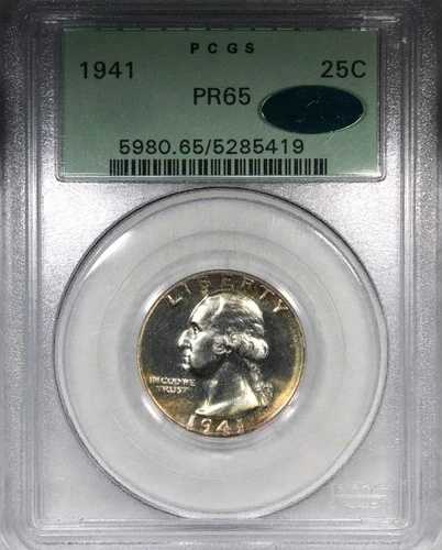 1941年 プルーフ ワシントン クォーター PCGS PR65 CAC OGH オールドグリーンホルダー