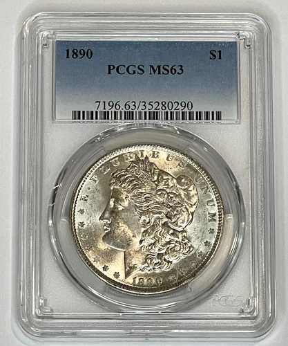 1890年 モルガン銀貨 $1 PCGS MS63 ~ 送料無料