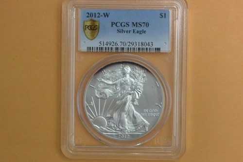 2012 W (バーニッシュ加工) PCGS MS70 シルバーイーグル - トーニング