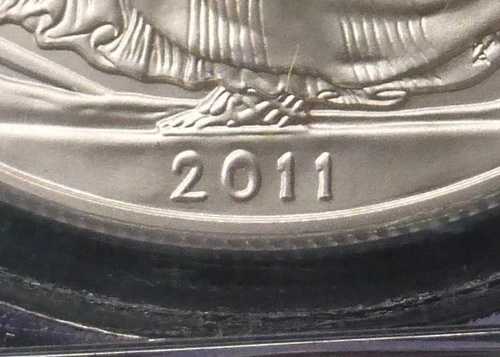 2011年 PCGS MS 70 シルバーイーグル $1、メルカンティ シグ ファーストストライク、(WDDO-001 ワイドデイト)