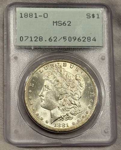 1881 O モルガン シルバー ダラー ベター デイト ラトラー OGH PCGS MS62 Bu Unc Ms