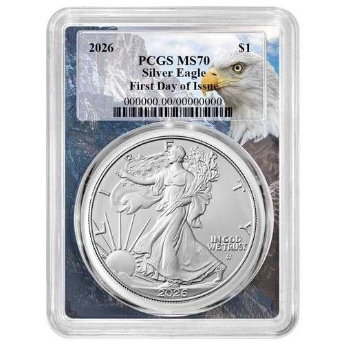 2026年 1ドル アメリカン シルバー イーグル PCGS MS70 FDOI イーグルフレーム
