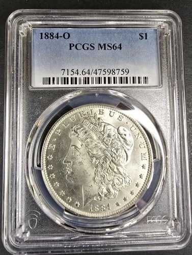 1884 O PCGS MS64 モルガン銀貨 ブラストホワイトジェム