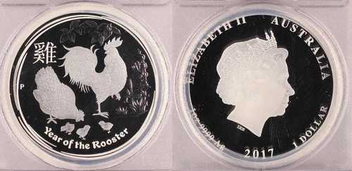 2017年 P 酉年 1ドル 1オンス 銀貨 PCGS PR69DCAM FDC UNC｜WORLD RESOURCE【QUEEN店】