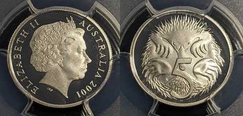 2001年 プルーフ 5セント 5セント オーストラリア PCGS PR70DCAM FDC UNC #1993｜WORLD RESOURCE【QUEEN店】