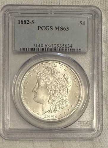 MS63 1882-S モルガン銀貨 PCGS
