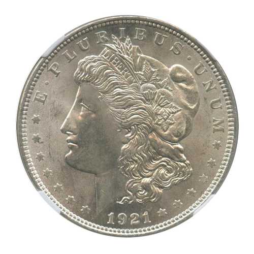 1921 年、ミントマークなし、モーガン ダラー、PCGS MS-63。