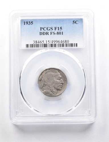 1935年 インディアンヘッド バッファローニッケル DDR FS-801 F15 PCGS *7695
