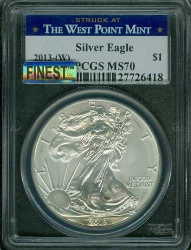 2013 (W) シルバーイーグル 1オンス $1 PCGS MS70 MAC FINEST REGISTRY MAC SPOTLESS *