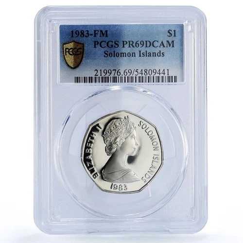 ソロモン諸島 1 ドル エリザベス 2 世 ヌスヌス PR69 PCGS CuNi コイン 1983