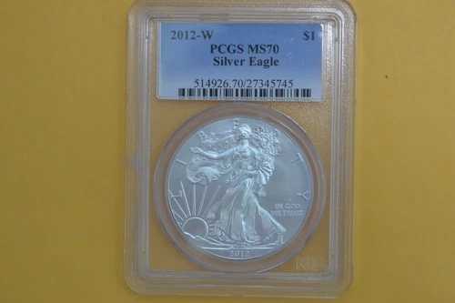 2012 W (バーニッシュ加工) PCGS MS70 シルバーイーグル - スポット