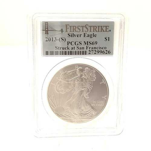 2013-S アメリカン シルバー イーグル 1 オンス .999 純銀貨 PCGS MS69 ファーストストライク S