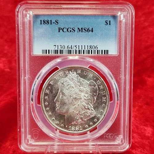 1881-S モルガン銀貨 PCGS MS64