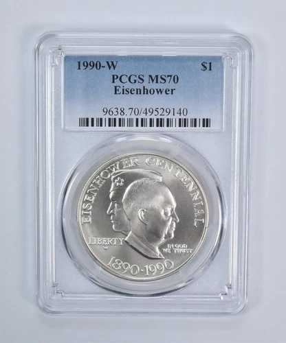 1990-W アイゼンハワー記念ドル MS70 PCGS ブルーラベル