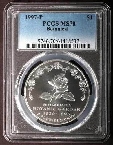 1997-P PCGS MS70 ボタニカルシルバー記念ドル $1 MS70