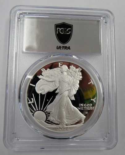 2024-W アメリカン シルバー イーグル 1ドル ジェム プルーフ PCGS PR70 DCAM ウルトラ ラベル