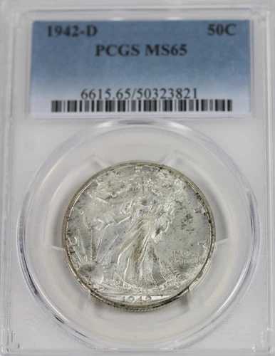 1942-D ウォーキング・リバティ・ハーフダラー PCGS MS65