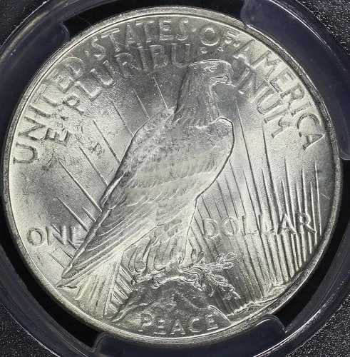 1924年ピースドル PCGS MS 63 パフィーホワイトサテン、グレードと発行の割に良好