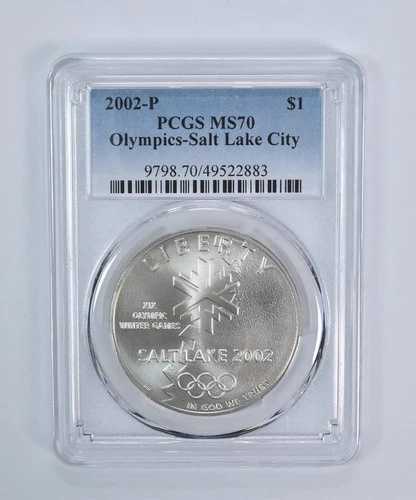 2002-P ソルトレイクシティオリンピック記念ドル MS70 PCGS ブルーラベル