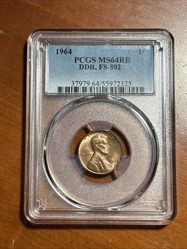 1964年リンカーンセントDDR FS-802 - PCGS MS64RB