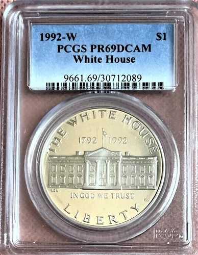 1992-W ホワイトハウス記念ドルコイン PCGS PR69 DCAM ディープカメオ