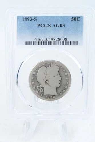 1893-S PCGS AG03 バーバー ハーフダラー ビジネス ストライク 50セント