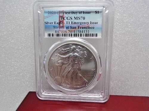 2021年 (S) シルバーイーグル PCGS MS70 緊急発行 サンフランシスコ #C 2280