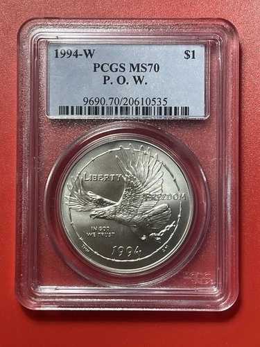 2004 W POW 記念銀貨、PCGS グレード MS70。