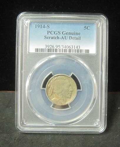 1914-S バッファローニッケル - PCGS 正規品 - スクラッチ - AU 詳細 - 3143 47,520円