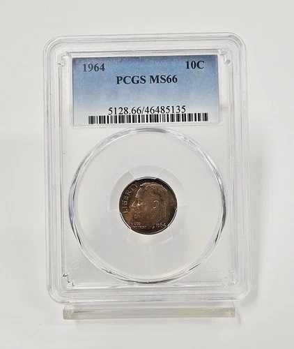 1964年- ルーズベルト ダイム 10セント PCGS MS66