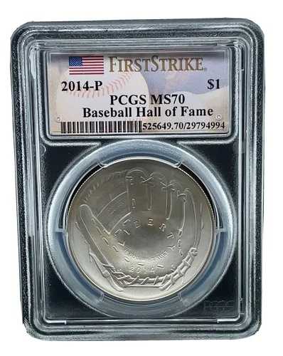 2014-P 野球殿堂入り PCGS MS70 未流通銀貨 ファーストストライク